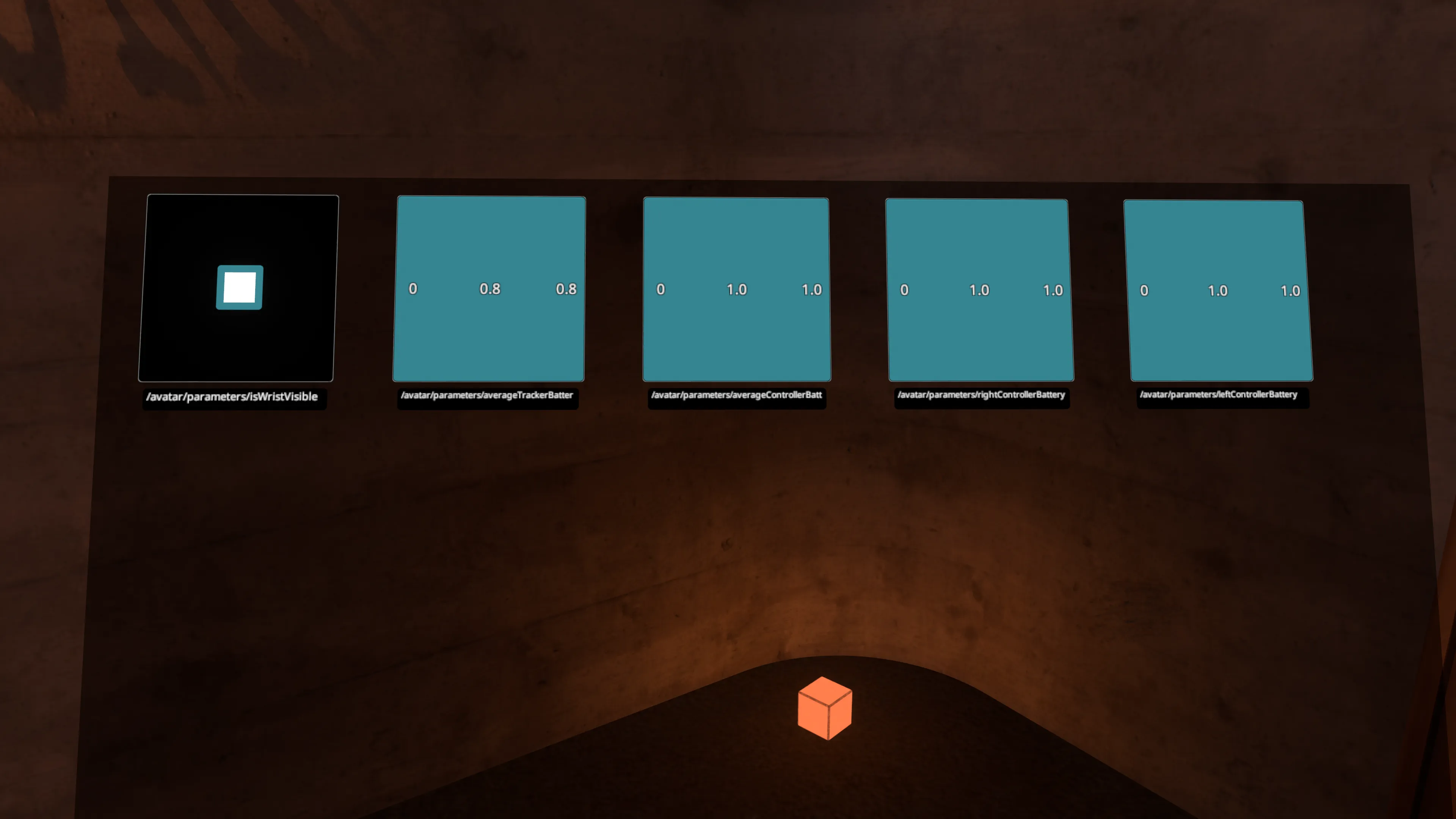 OSCはDebug画面で信号が送られているか確認できます。直接送信の場合はこの写真のようにアイトラの情報は出てきません。