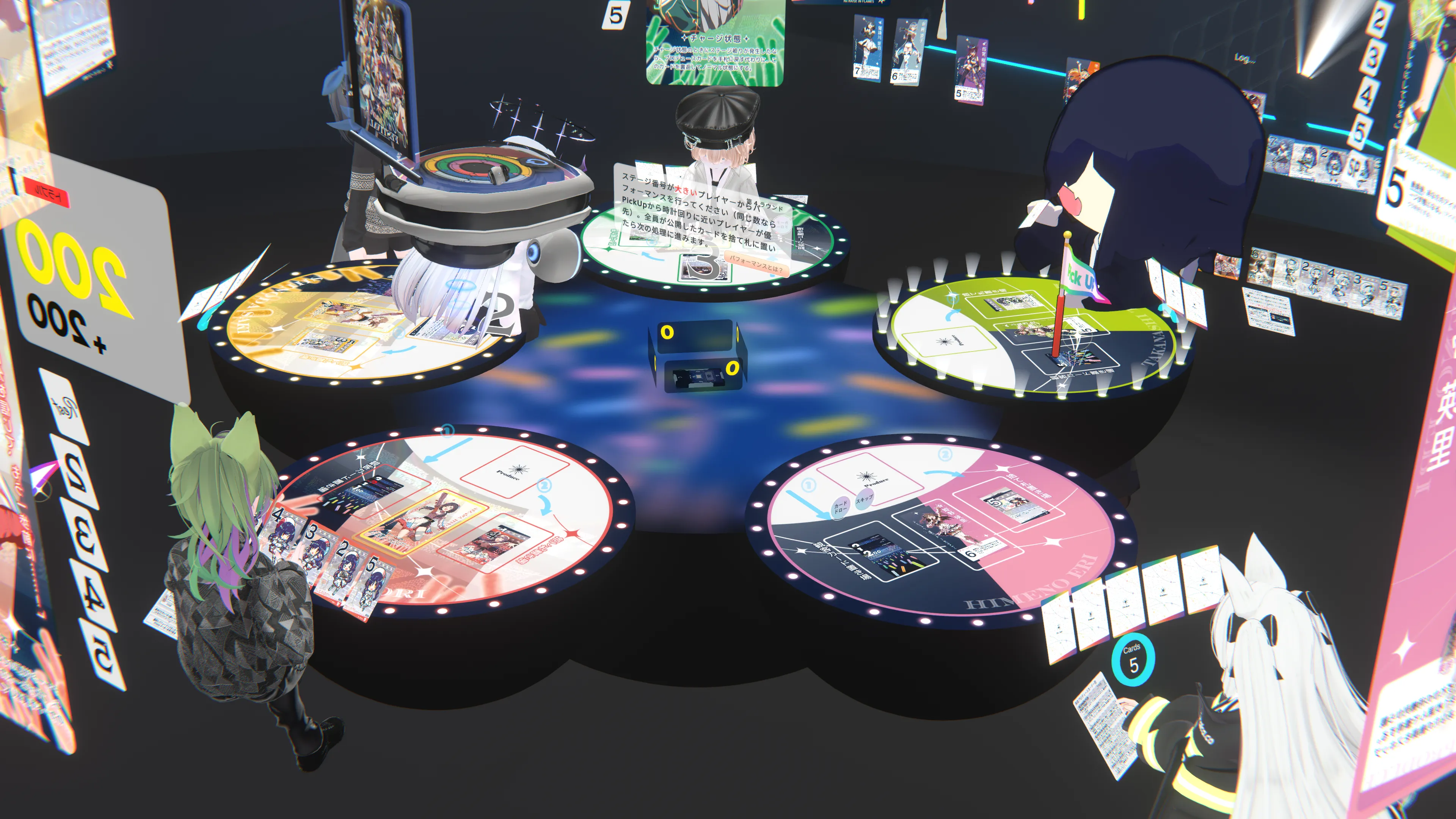 ゲームを遊んでいる様子。VazaR製のゲームは相手のカードが自分に見えないので、カメラで全景を撮っても写らない