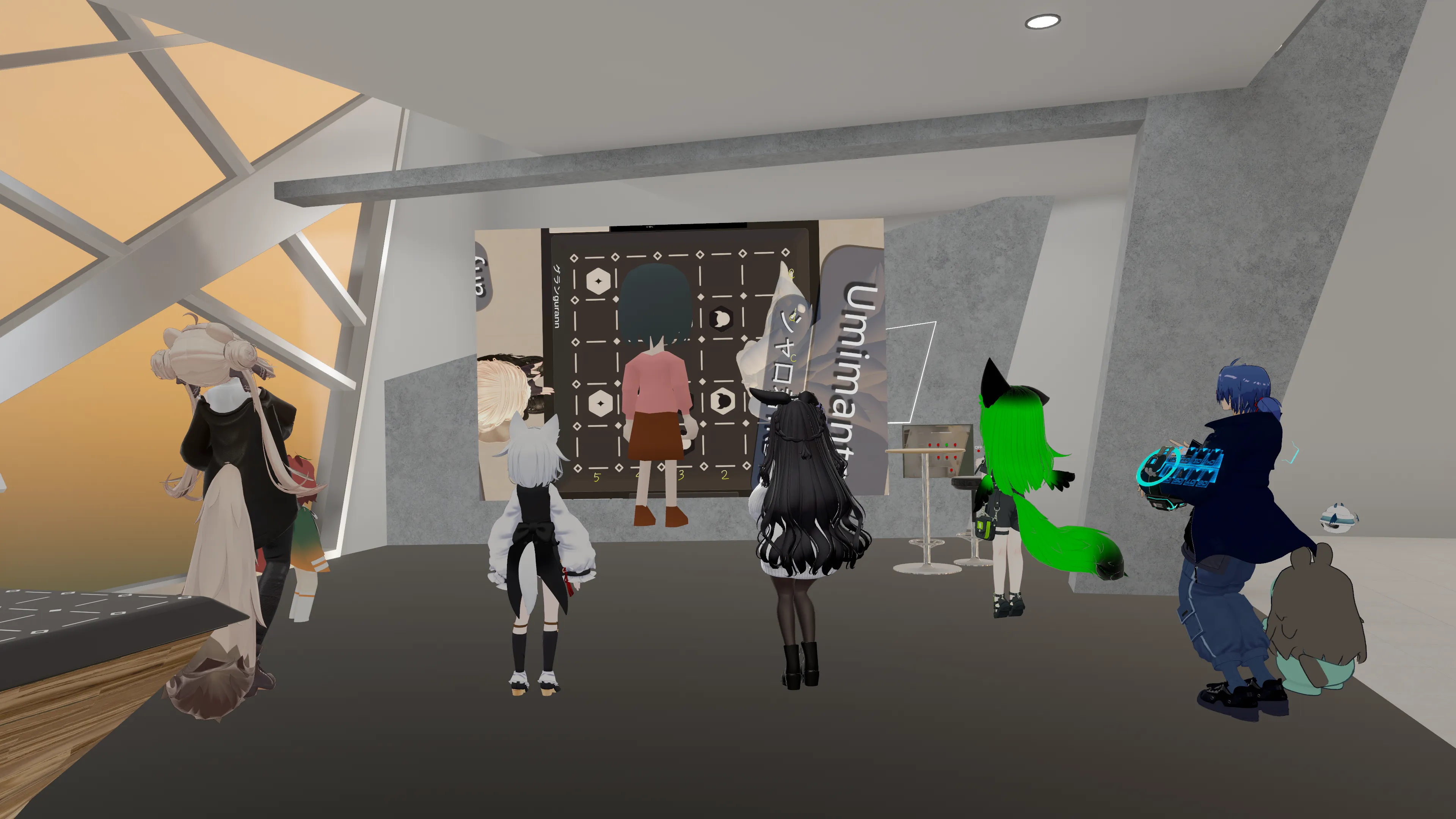 会場に設置した大盤解説画面を使って盛り上がっていました。